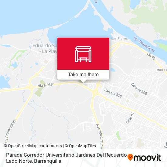 Mapa de Parada Corredor Universitario Jardines Del Recuerdo Lado Norte