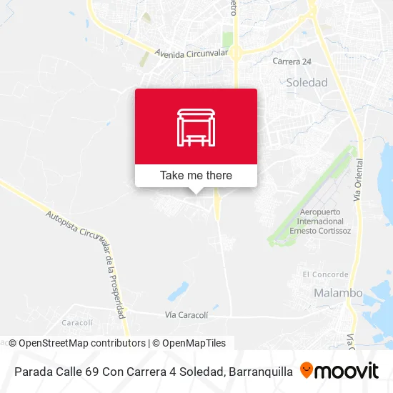 Mapa de Parada Calle 69 Con Carrera 4 Soledad