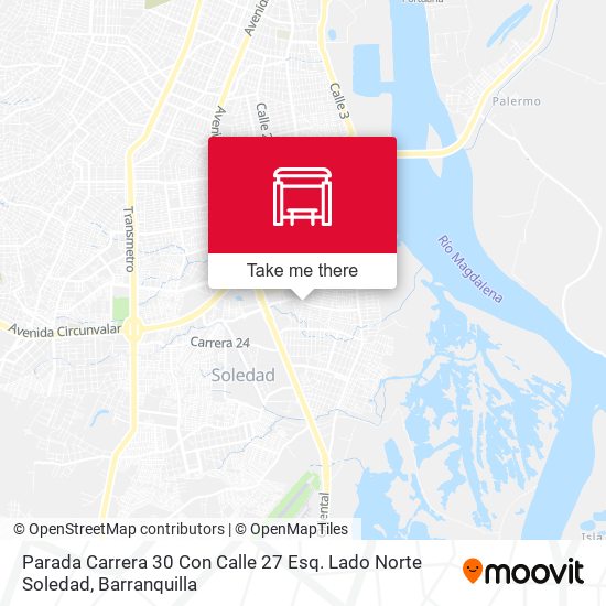 Mapa de Parada Carrera 30 Con Calle 27 Esq. Lado Norte Soledad