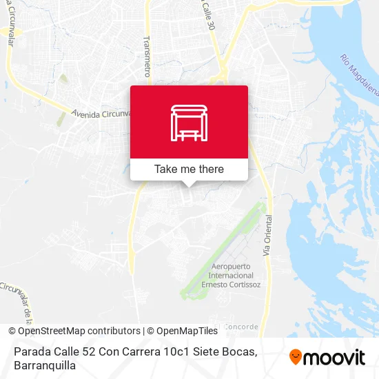 Mapa de Parada Calle 52 Con Carrera 10c1 Siete Bocas