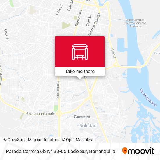 Mapa de Parada Carrera 6b N° 33-65 Lado Sur