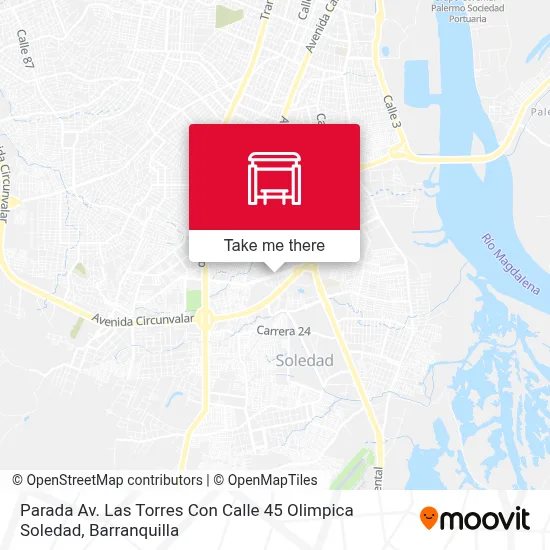 Mapa de Parada Av. Las Torres Con Calle 45 Olimpica Soledad