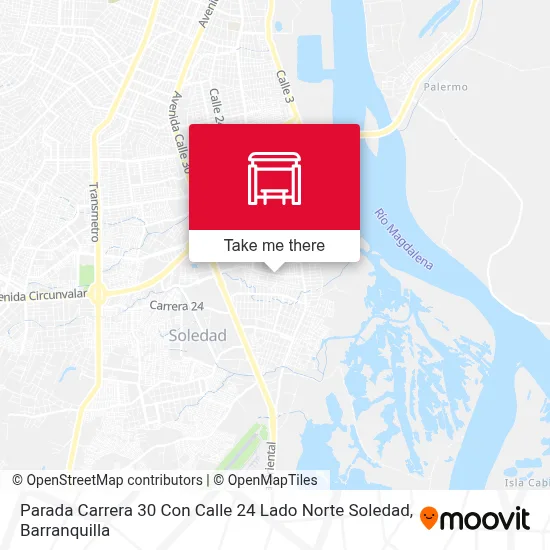 Mapa de Parada Carrera 30 Con Calle 24 Lado Norte Soledad