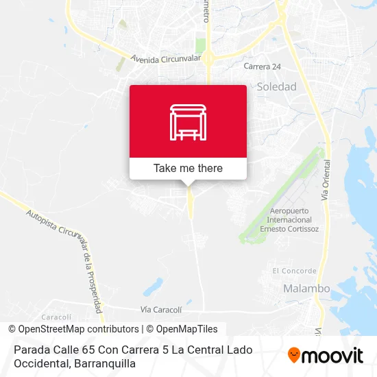 Mapa de Parada Calle 65 Con Carrera 5 La Central Lado Occidental