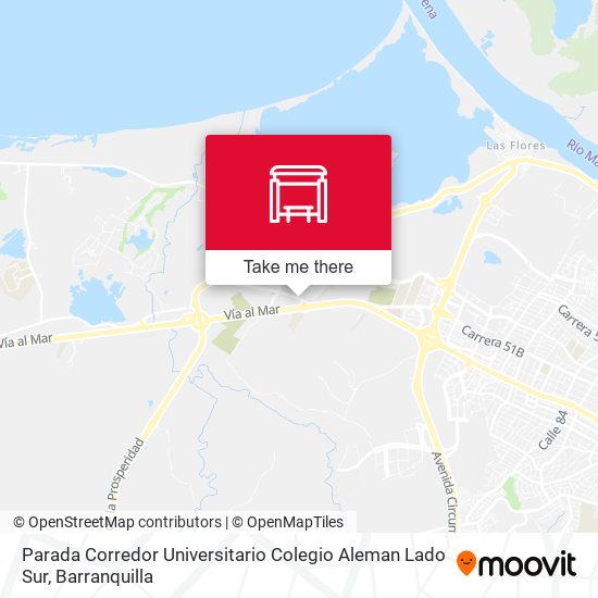 Mapa de Parada Corredor Universitario Colegio Aleman Lado Sur