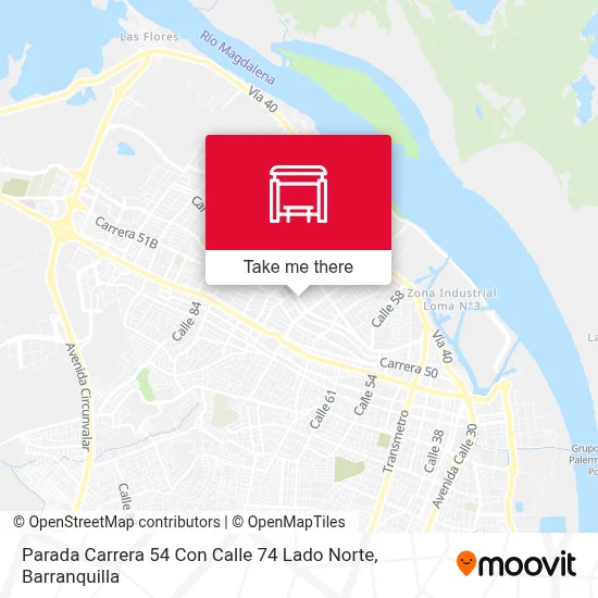 Mapa de Parada Carrera 54 Con Calle 74 Lado Norte