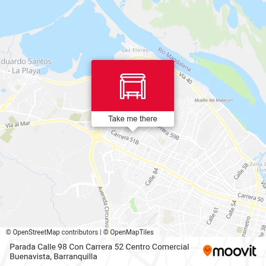 Mapa de Parada Calle 98 Con Carrera 52 Centro Comercial Buenavista