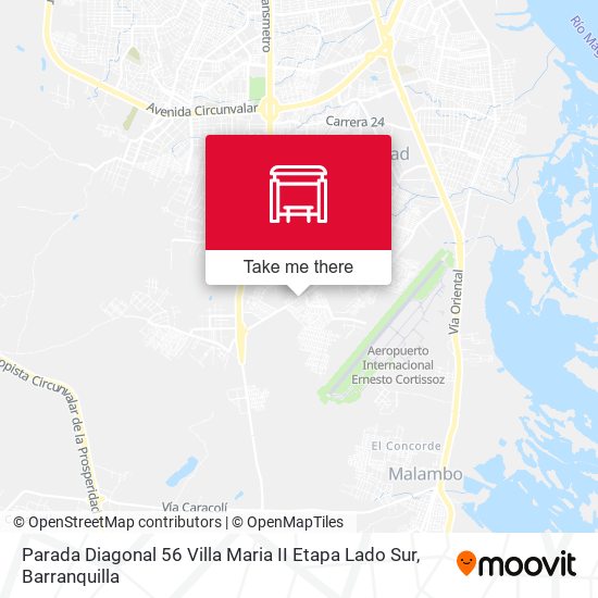 Parada Diagonal 56 Villa Maria II Etapa Lado Sur map