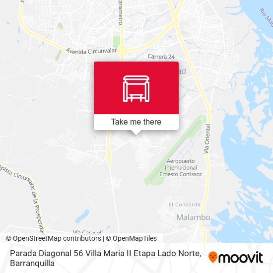 Parada Diagonal 56 Villa Maria II Etapa Lado Norte map