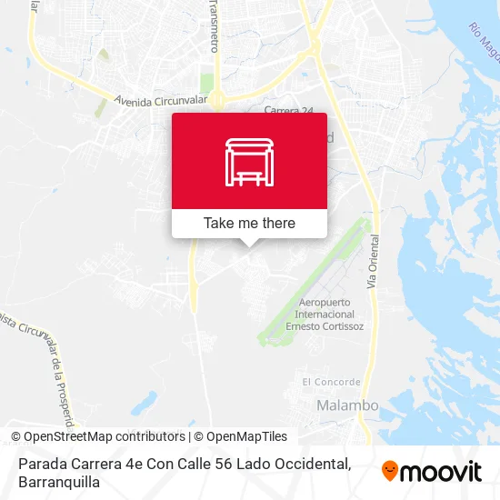 Mapa de Parada Carrera 4e Con Calle 56 Lado Occidental