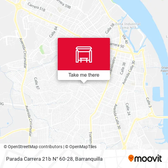 Mapa de Parada Carrera 21b N° 60-28