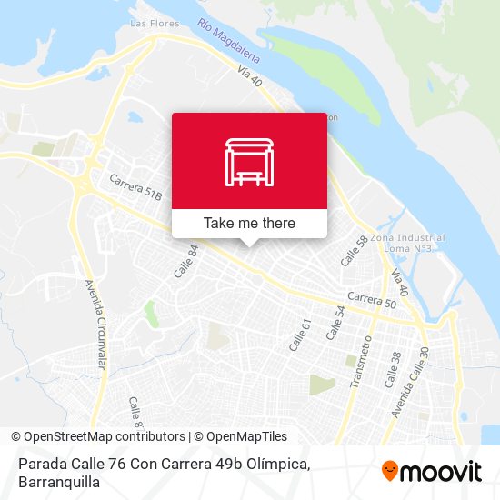 Mapa de Parada Calle 76 Con Carrera 49b Olímpica