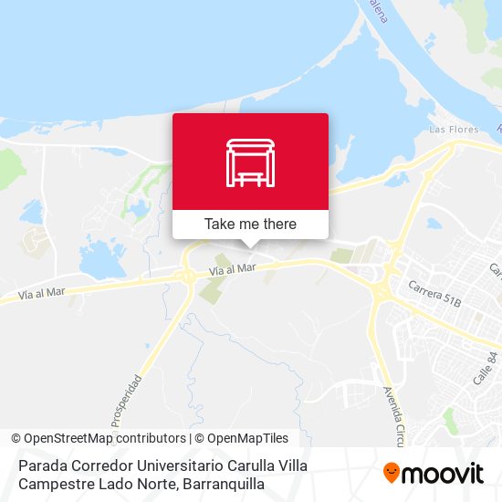Mapa de Parada Corredor Universitario Carulla Villa Campestre Lado Norte