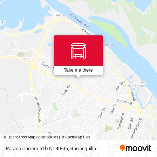Mapa de Parada Carrera 51b N° 80-35