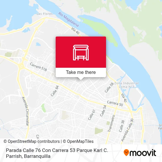 Mapa de Parada Calle 76 Con Carrera 53 Parque Karl C. Parrish