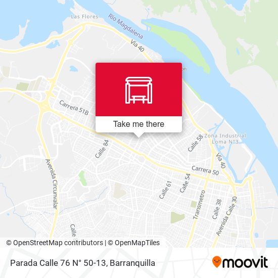 Mapa de Parada Calle 76 N° 50-13