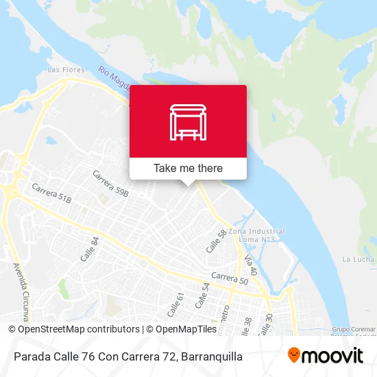 Mapa de Parada Calle 76 Con Carrera 72
