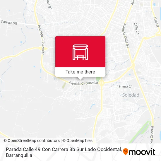 Mapa de Parada Calle 49 Con Carrera 8b Sur Lado Occidental