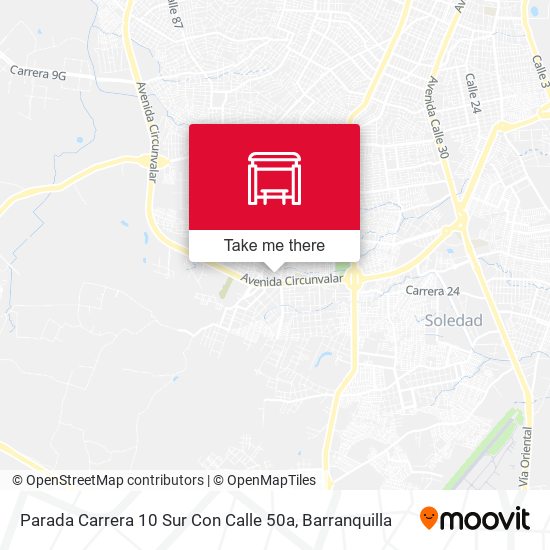 Mapa de Parada Carrera 10 Sur Con Calle 50a