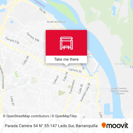 Mapa de Parada Carrera 54 N° 55-147 Lado Sur