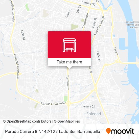 Parada Carrera 8 N° 42-127 Lado Sur map