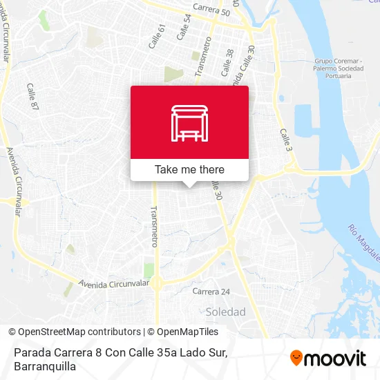 Mapa de Parada Carrera 8 Con Calle 35a Lado Sur