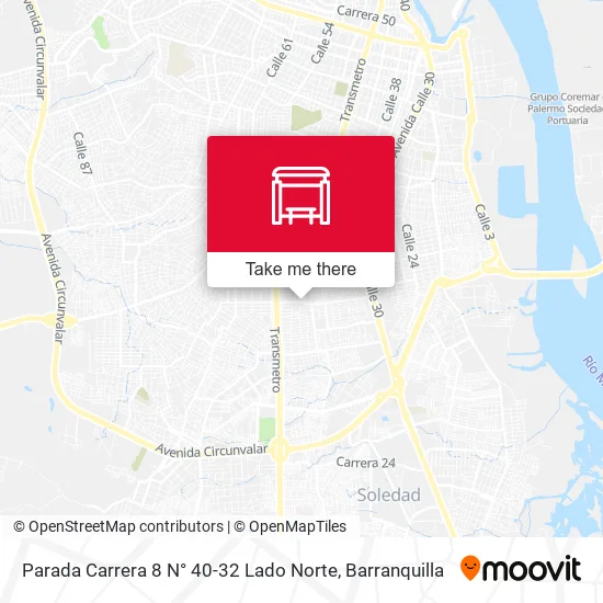 Mapa de Parada Carrera 8 N° 40-32 Lado Norte