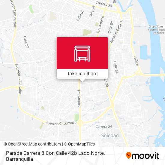 Mapa de Parada Carrera 8 Con Calle 42b Lado Norte