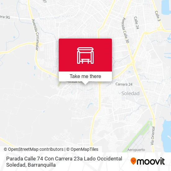 Mapa de Parada Calle 74 Con Carrera 23a Lado Occidental Soledad