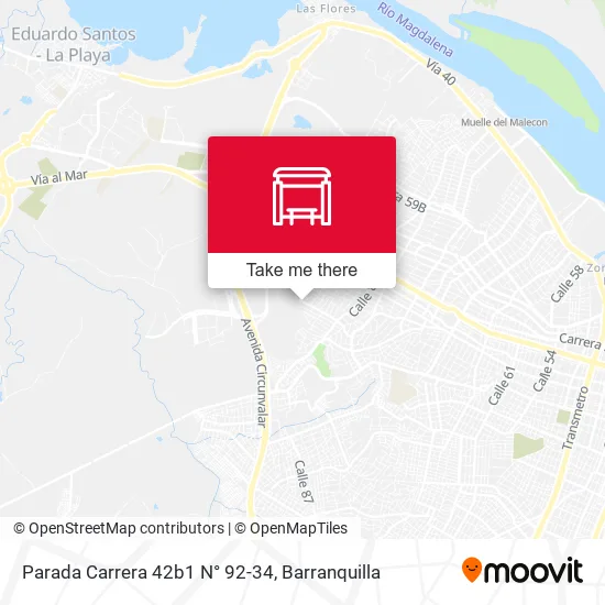 Mapa de Parada Carrera 42b1 N° 92-34