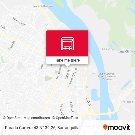 Mapa de Parada Carrera 43 N° 39-26