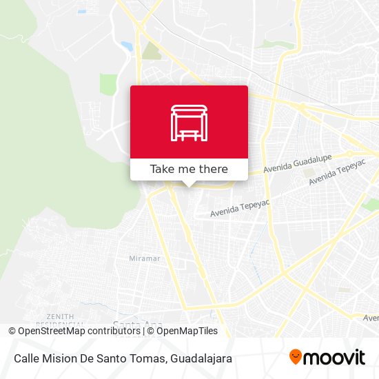 Mapa de Calle Mision De Santo Tomas