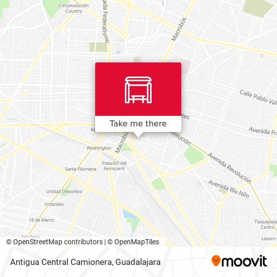 Antigua Central Camionera map