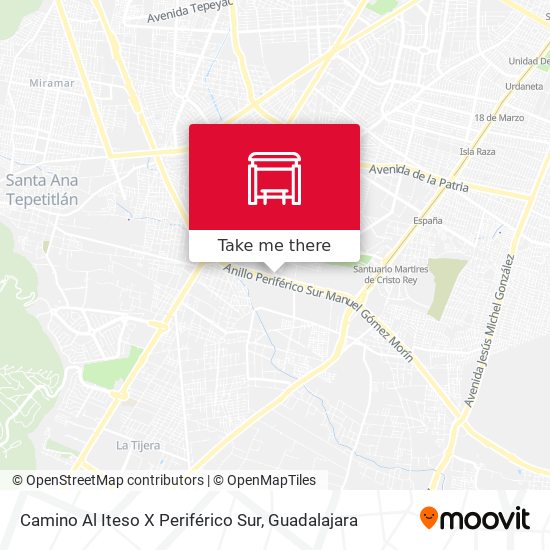 Mapa de Camino Al Iteso X Periférico Sur