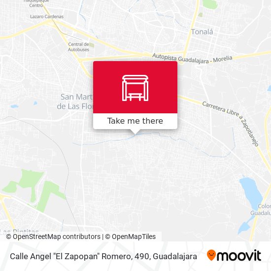 Mapa de Calle Angel "El Zapopan" Romero, 490