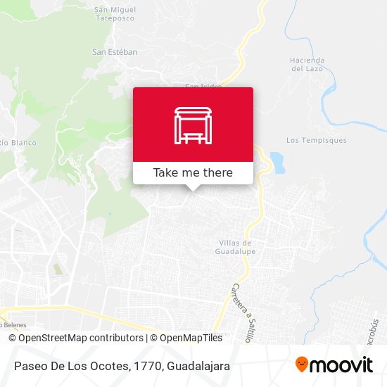 Paseo De Los Ocotes, 1770 map