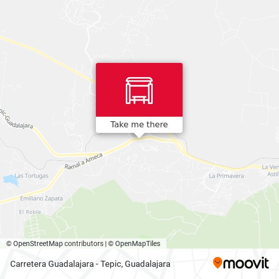 Carretera Guadalajara - Tepic map