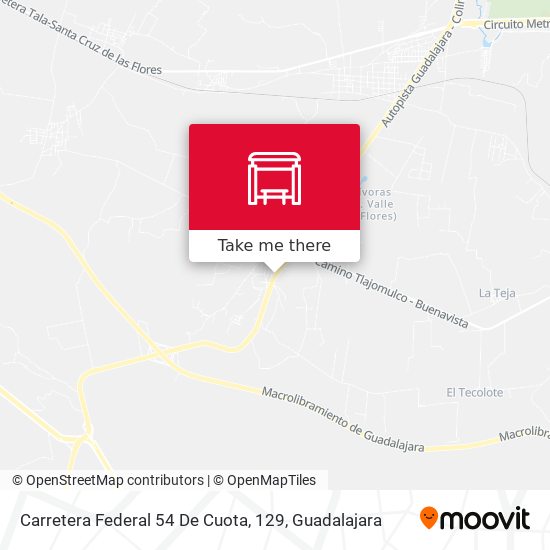 Mapa de Carretera Federal 54 De Cuota, 129