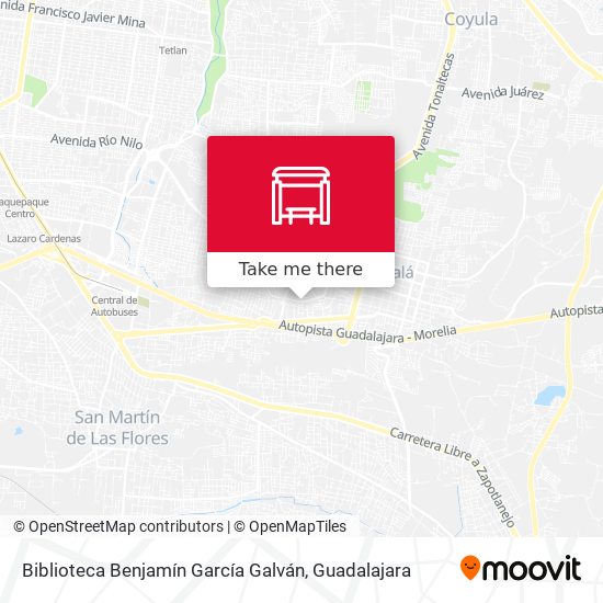 Mapa de Biblioteca Benjamín García Galván