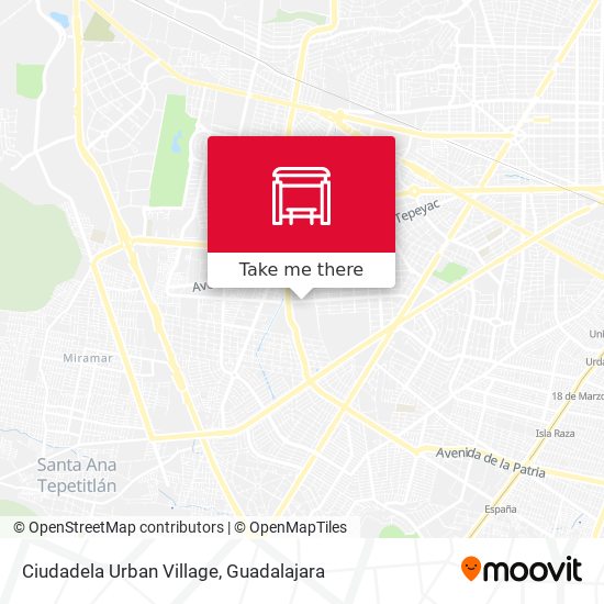 Ciudadela Urban Village map