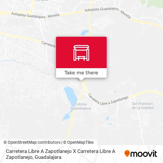 Mapa de Carretera Libre A Zapotlanejo X Carretera Libre A Zapotlanejo