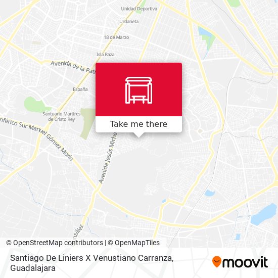 Santiago De Liniers X Venustiano Carranza map