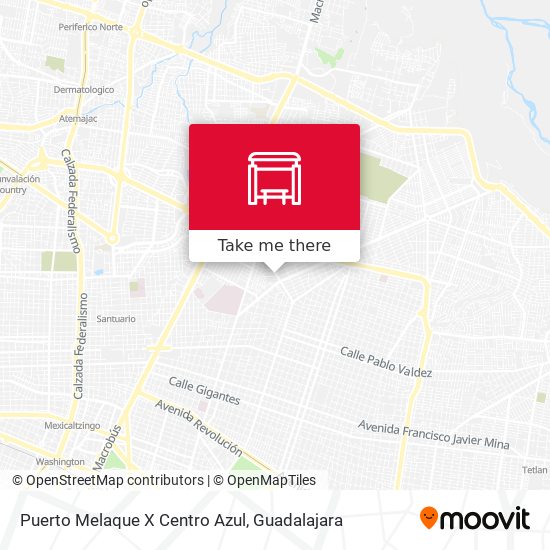 Puerto Melaque X Centro Azul map