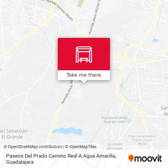 Mapa de Paseos Del Prado Camino Real A Agua Amarilla