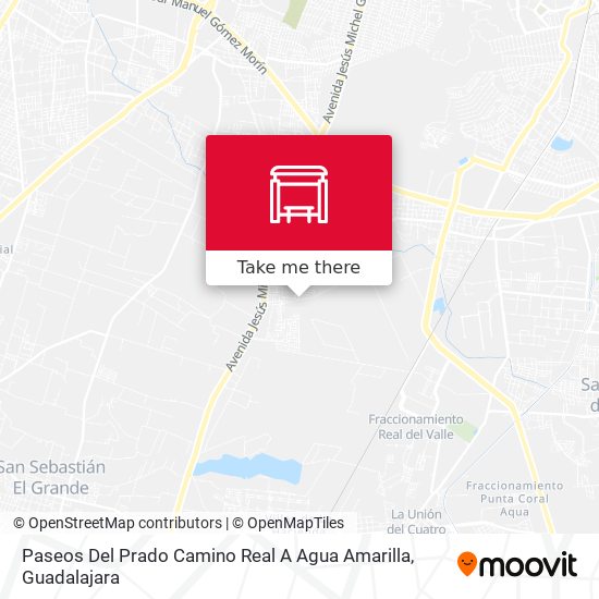 Mapa de Paseos Del Prado Camino Real A Agua Amarilla
