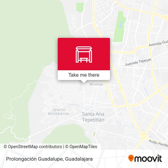 Prolongación Guadalupe map