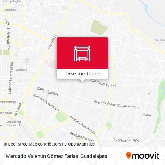 Mercado Valentín Gómez Farías map
