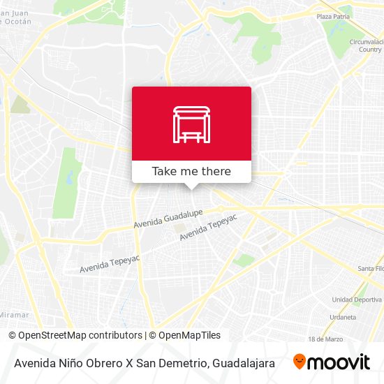 Mapa de Avenida Niño Obrero X San Demetrio