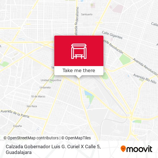 Mapa de Calzada Gobernador Luis G. Curiel X Calle 5