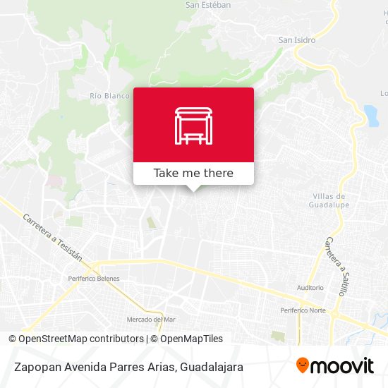 Zapopan Avenida Parres Arias map